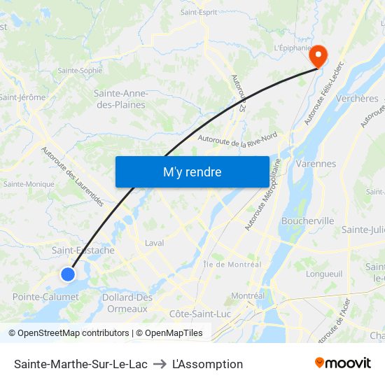 Sainte-Marthe-Sur-Le-Lac to L'Assomption map