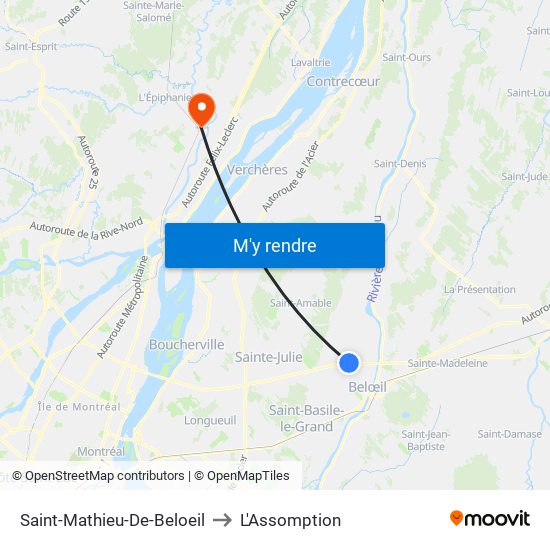 Saint-Mathieu-De-Beloeil to L'Assomption map