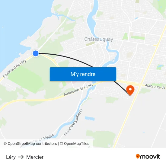 Léry to Mercier map