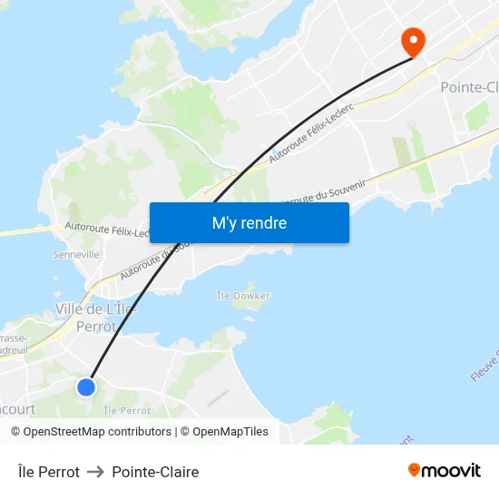 Île Perrot to Pointe-Claire map