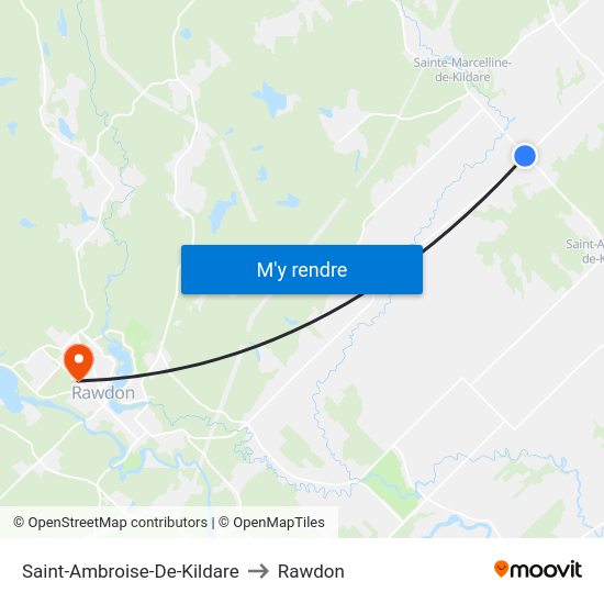 SaintAmbroiseDeKildare à Rawdon, Montréal en transport en commun