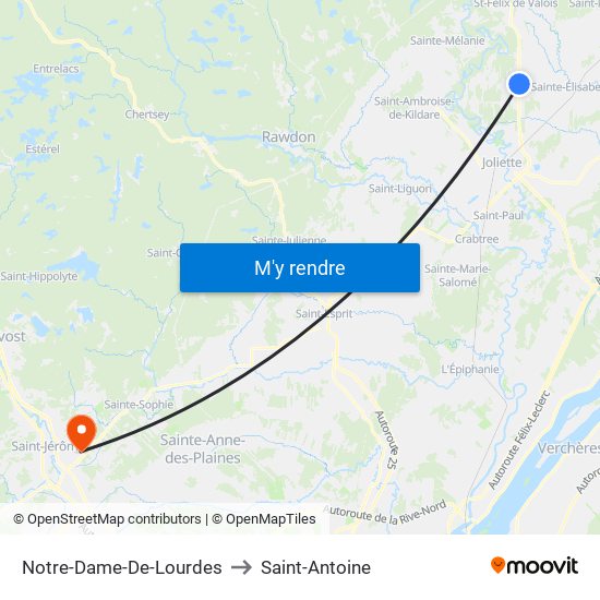 Notre-Dame-De-Lourdes to Saint-Antoine map