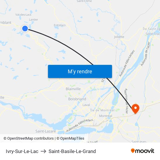 Ivry-Sur-Le-Lac to Saint-Basile-Le-Grand map