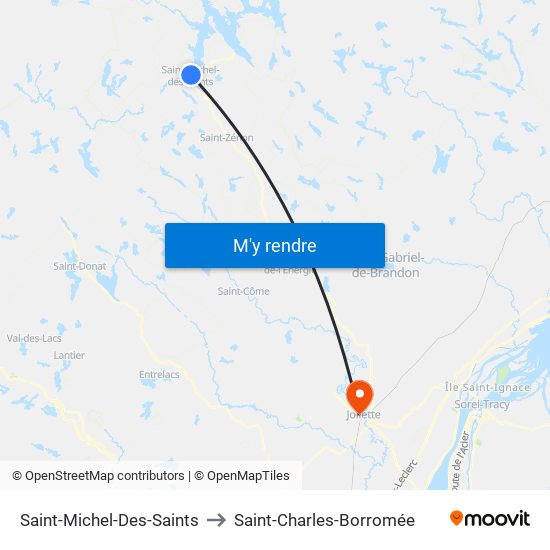 Saint-Michel-Des-Saints to Saint-Charles-Borromée map