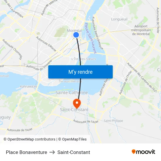 Place Bonaventure to Saint-Constant map