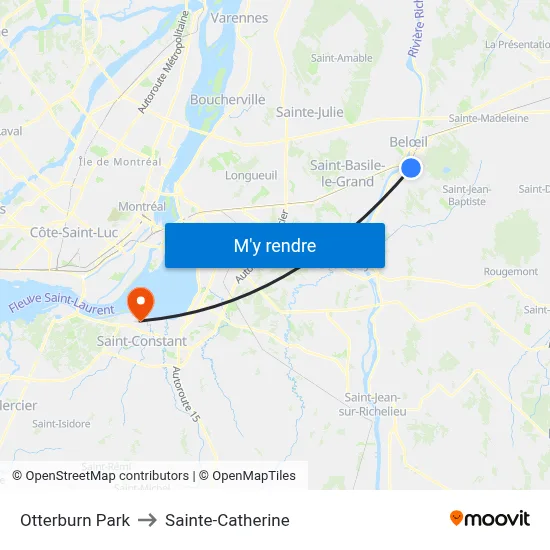 Otterburn Park to Sainte-Catherine map