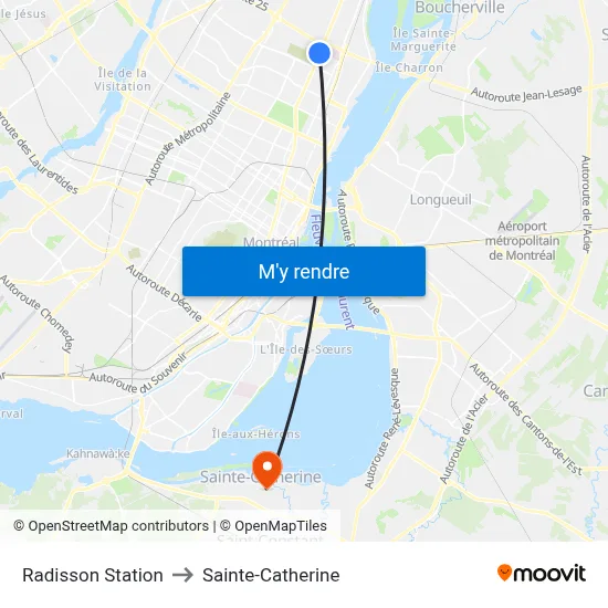 Radisson Station to Sainte-Catherine map
