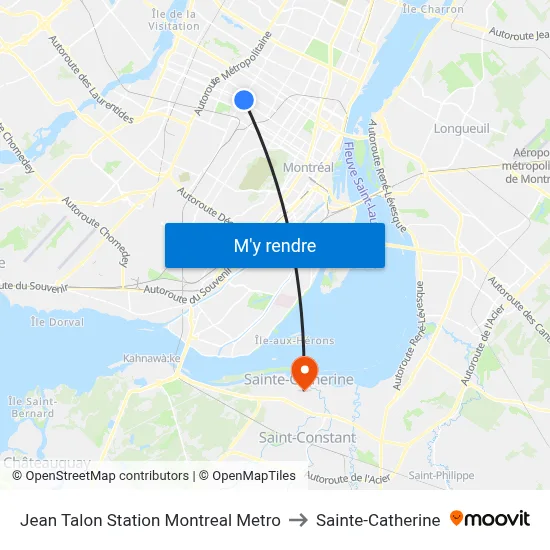 Jean Talon Station Montreal Metro to Sainte-Catherine map