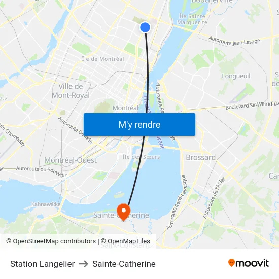 Station Langelier to Sainte-Catherine map