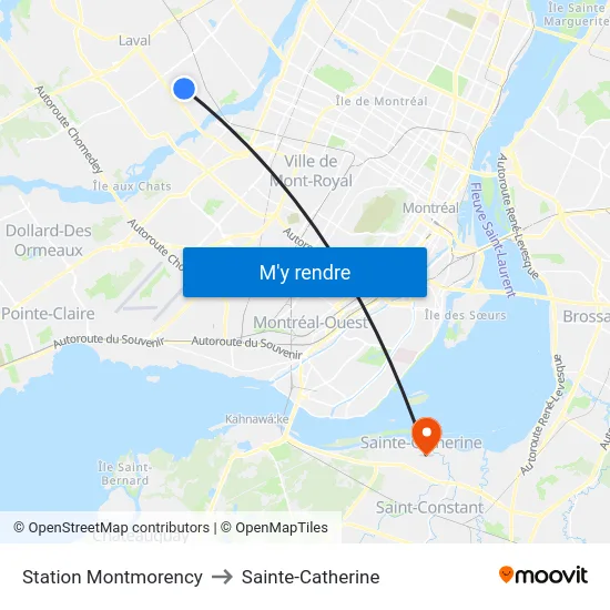 Station Montmorency to Sainte-Catherine map