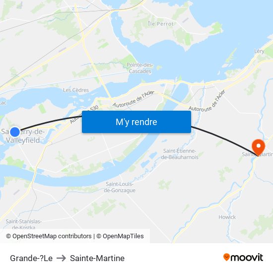 Grande-?Le to Sainte-Martine map