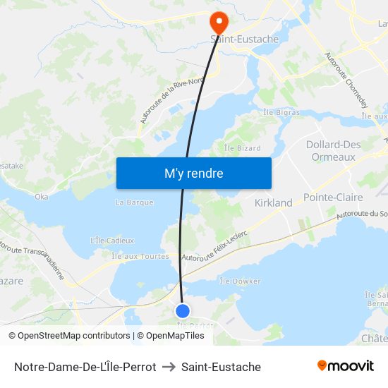 Notre-Dame-De-L'Île-Perrot to Saint-Eustache map