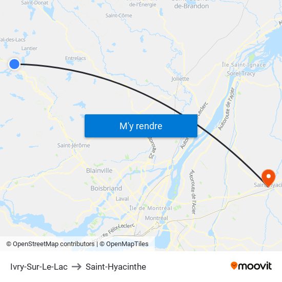 Ivry-Sur-Le-Lac to Saint-Hyacinthe map