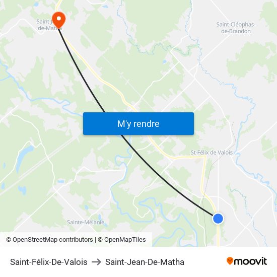 Saint-Félix-De-Valois to Saint-Jean-De-Matha map