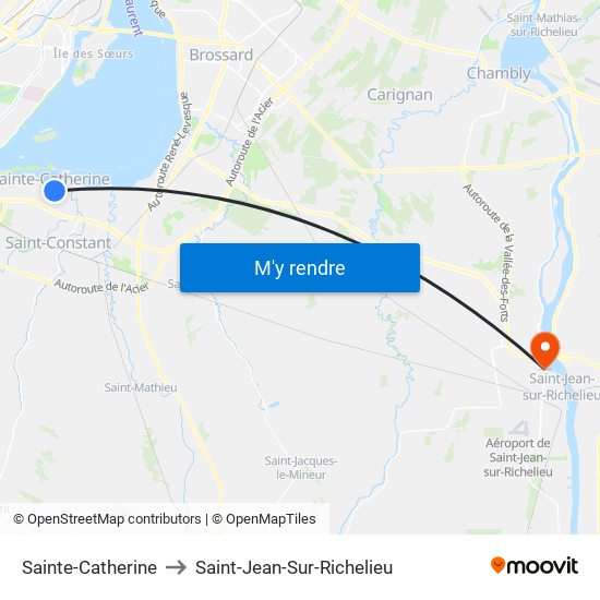 Sainte-Catherine to Saint-Jean-Sur-Richelieu map