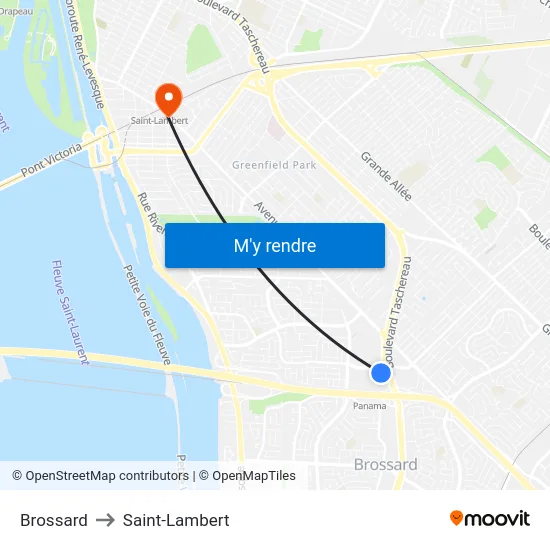 Brossard to Saint-Lambert map