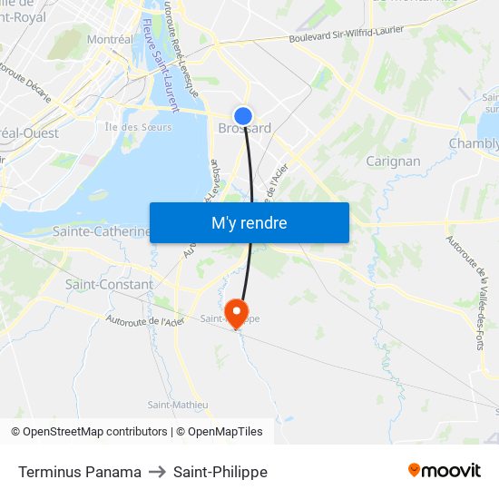 Terminus Panama to Saint-Philippe map