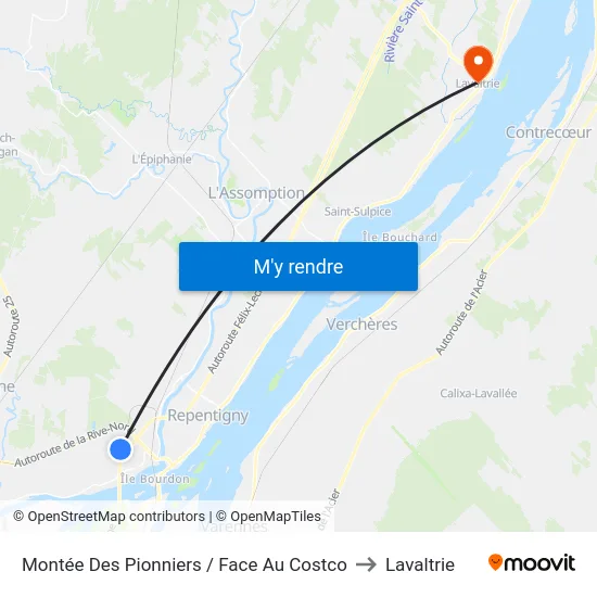 Montée Des Pionniers / Face Au Costco to Lavaltrie map
