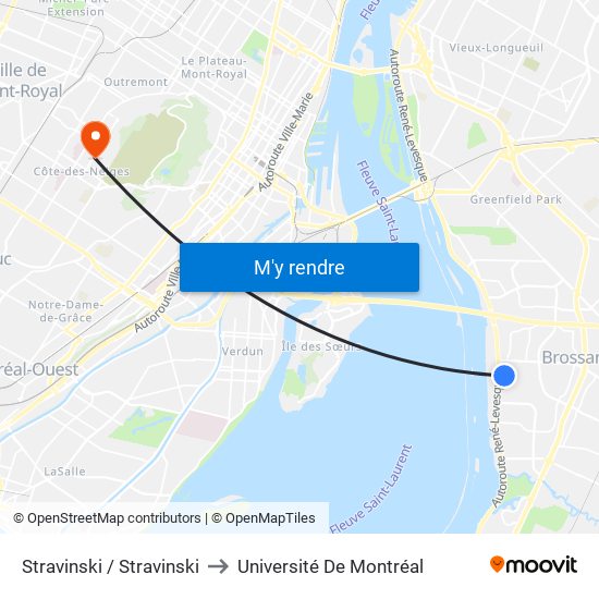 Stravinski / Stravinski to Université De Montréal map