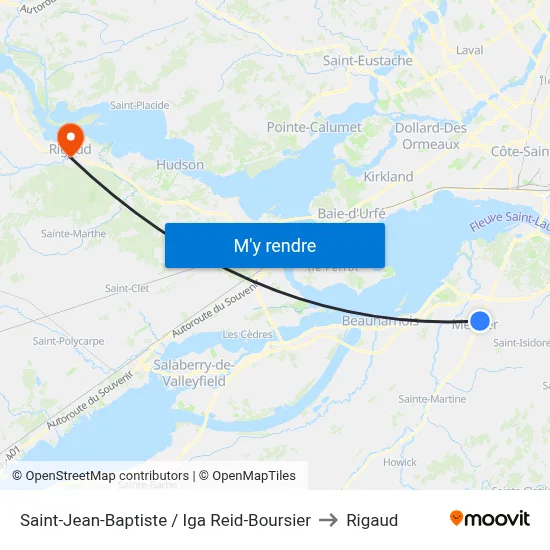 Saint-Jean-Baptiste / Iga Reid-Boursier to Rigaud map