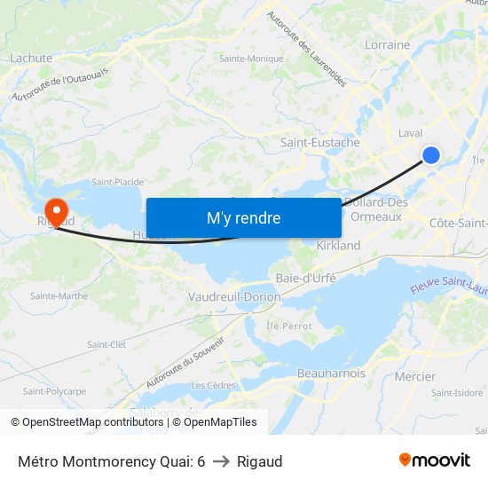 Métro Montmorency Quai: 6 to Rigaud map