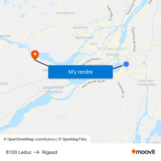 8100 Leduc to Rigaud map