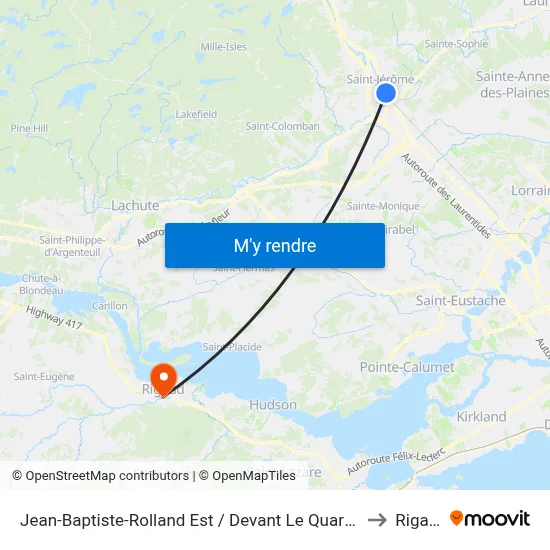 Jean-Baptiste-Rolland Est / Devant Le Quartier 50+ to Rigaud map