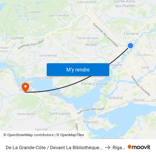 De La Grande-Côte / Devant La Bibliothèque Hemens to Rigaud map