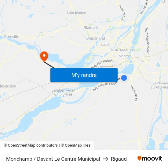 Monchamp / Devant Le Centre Municipal to Rigaud map