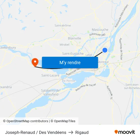 Joseph-Renaud / Des Vendéens to Rigaud map