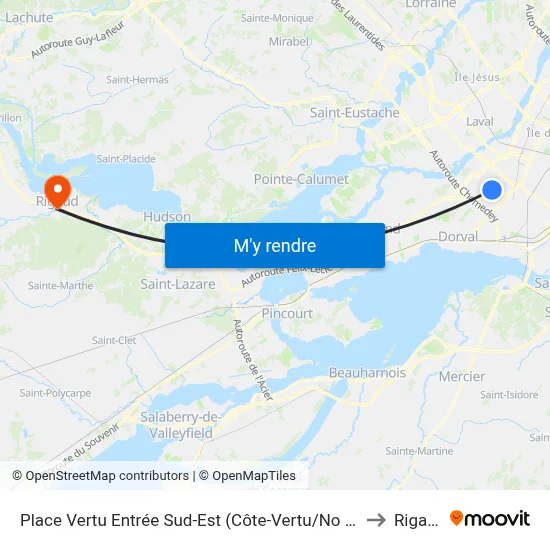 Place Vertu Entrée Sud-Est (Côte-Vertu/No 3131) to Rigaud map