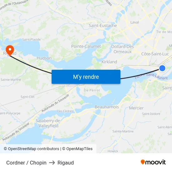 Cordner / Chopin to Rigaud map