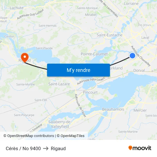 Cérès / No 9400 to Rigaud map