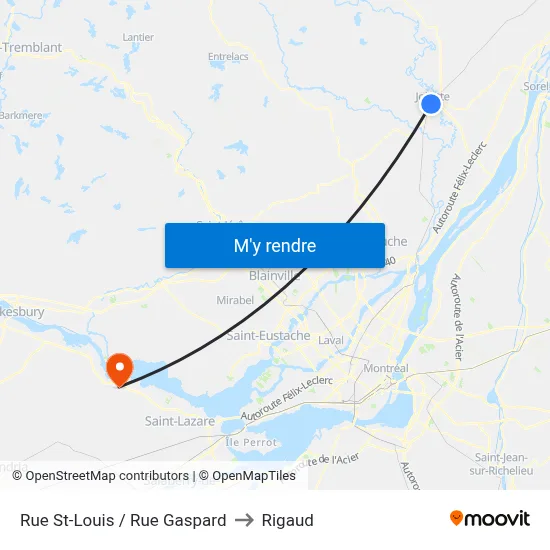 Rue St-Louis / Rue Gaspard to Rigaud map