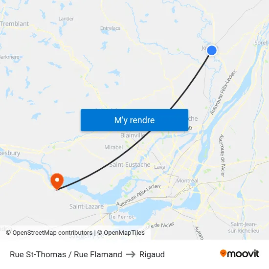 Rue St-Thomas / Rue Flamand to Rigaud map