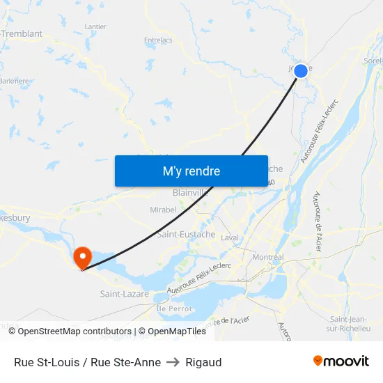 Rue St-Louis / Rue Ste-Anne to Rigaud map