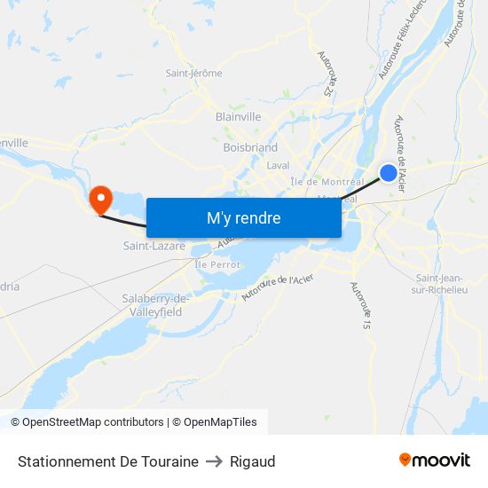 Stationnement De Touraine to Rigaud map