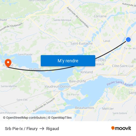 Srb Pie-Ix / Fleury to Rigaud map