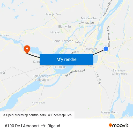 6100 De L'Aéroport to Rigaud map