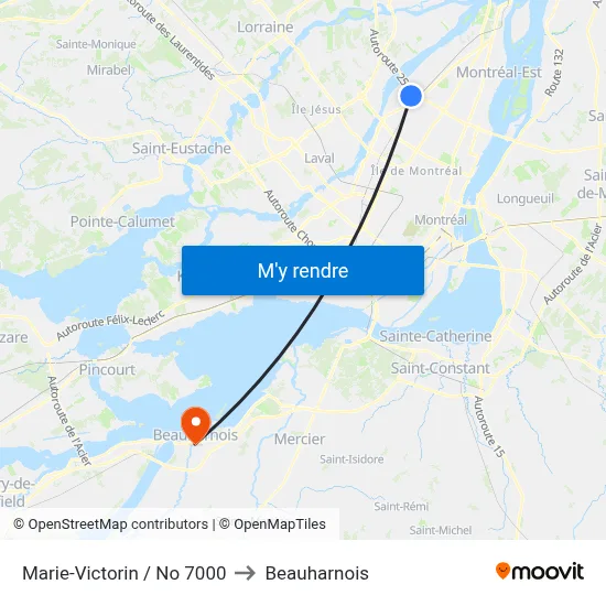 Marie-Victorin / No 7000 to Beauharnois map