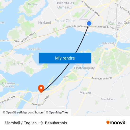 Marshall / English to Beauharnois map