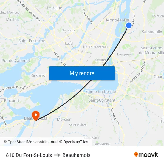 810 Du Fort-St-Louis to Beauharnois map