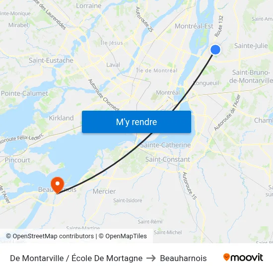De Montarville / École De Mortagne to Beauharnois map