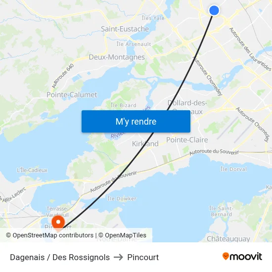 Dagenais  / Des Rossignols to Pincourt map