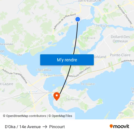 D'Oka / 14e Avenue to Pincourt map