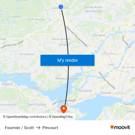 Fournier / Scott to Pincourt map