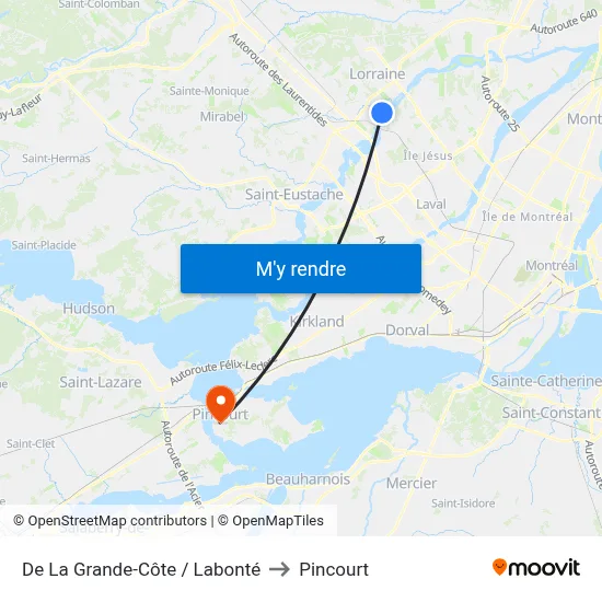 De La Grande-Côte / Labonté to Pincourt map