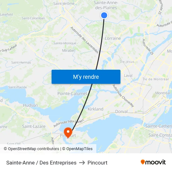 Sainte-Anne / Des Entreprises to Pincourt map