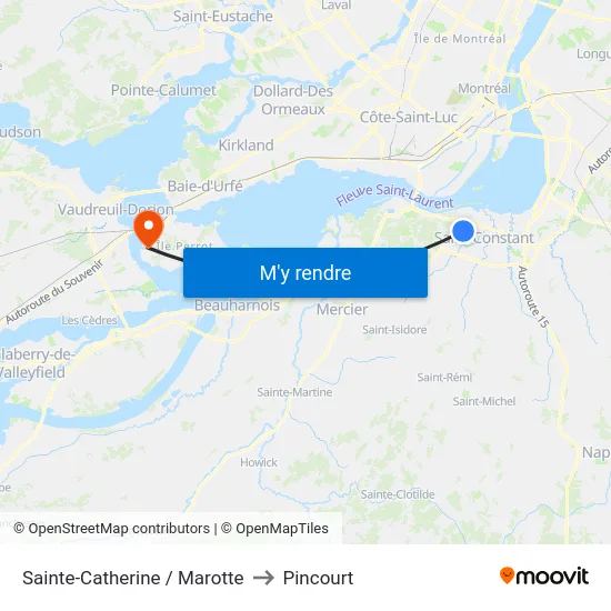 Sainte-Catherine / Marotte to Pincourt map