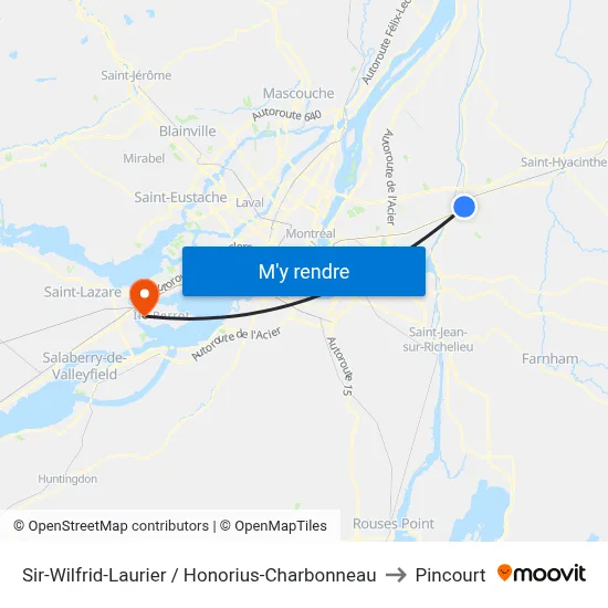 Sir-Wilfrid-Laurier / Honorius-Charbonneau to Pincourt map